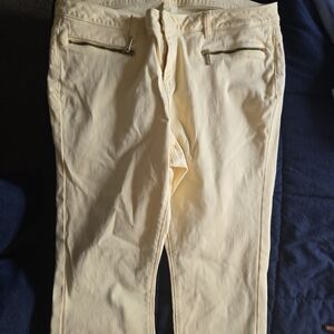 MICHAEL Michael Kors Cream Straight Leg Jeans